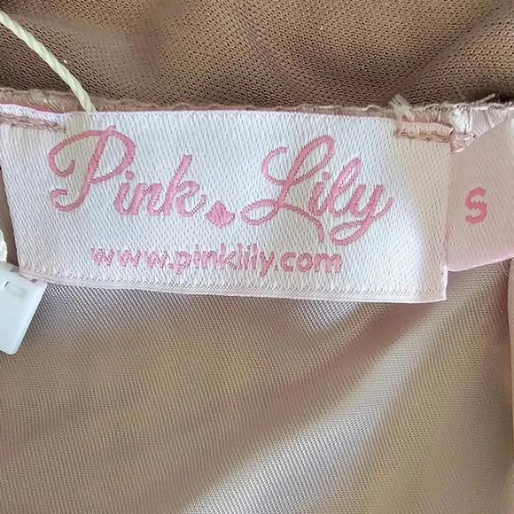 Pink Lily Glitter Mini Dress Mauve Size S - Picture 5 of 8